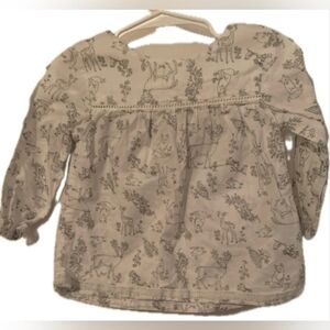 George Cream Animal Print Kids Blouse